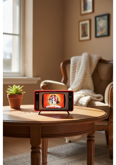 Nostaljik Retro Tv Akıllı Telefon Standı - Şarj Destekli Çok Renkli