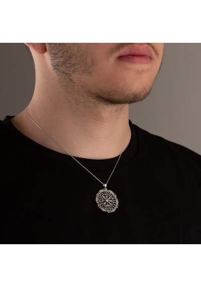 Dkmn Gümüş 925 Ayar Viking Rune Gümüş Kolye