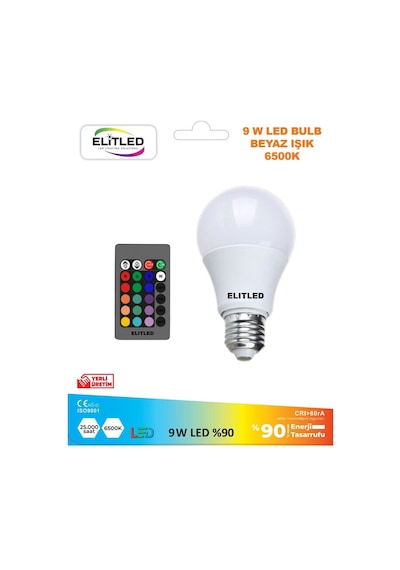 Elitled Rgb Kumandalı Renkli Ampul