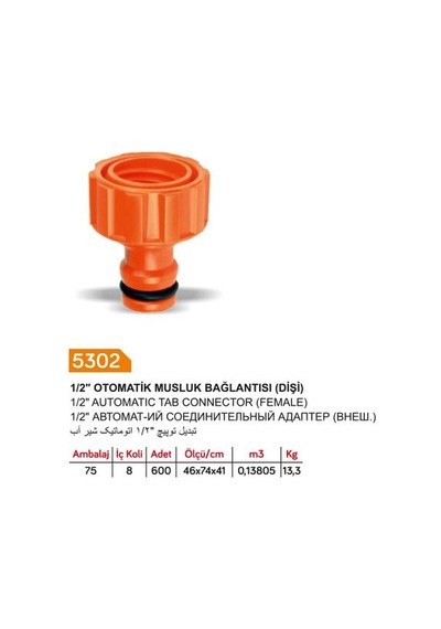 Musluk/çeşme Adaptör Bağlantısı Otomatik 1/2'' Sayım 1