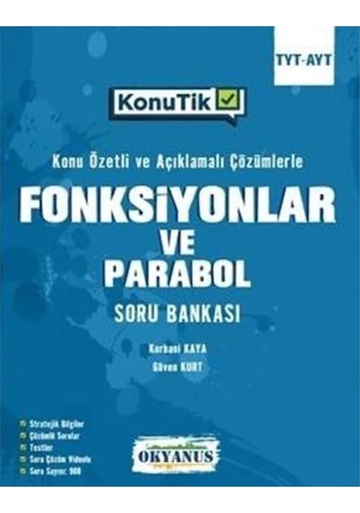 TYT  -  AYT KonuTik Fonksiyonlar Ve Parabol Soru Bankası  -  Sercan Çetin  -  Okyanus Eğitim
