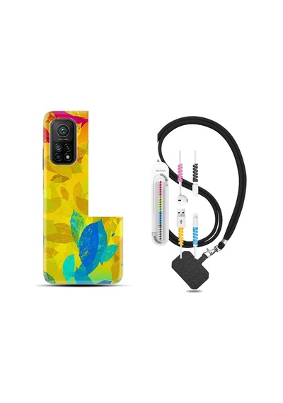 Xiaomi Redmi Note 9 Pro Kılıf +Kablo Koruyucu Yapraklar 1634
