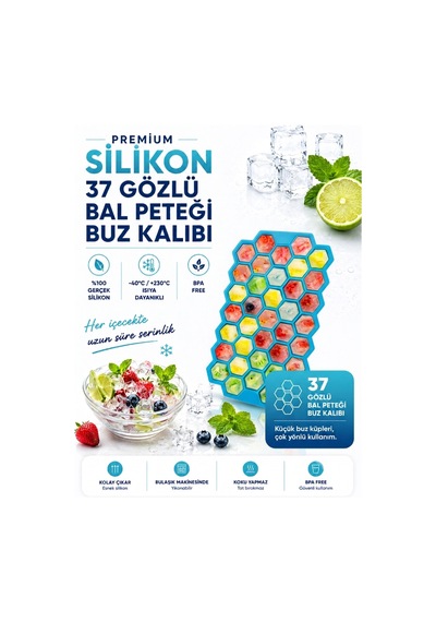 3'lü Buz Kalıbı Seti, Dev Buzlar, Normal Buzlar, Mini Buzlar - 904897437 Diğer