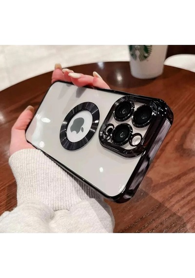 Apple Uyumlu iPhone 14 Pro Extra Kamera Korumalı Kamerası Cam Lensli Lazer Lüx Kılıf - Tam Koruma-kalite Siyah