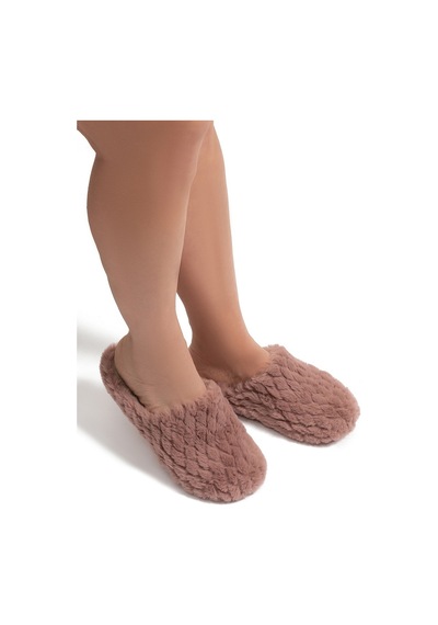 Twigy Beyonce Kadın Peluş Ev Terliği Pudra 37/41