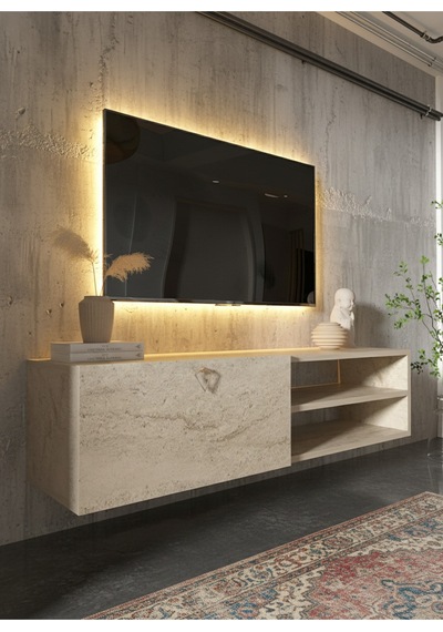 Resital Tv Ünitesi S1244-8 Traverten Traverten