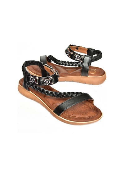 Fox Shoes S258013409 Siyah Alçak Tabanlı Kadın Sandalet Siyah