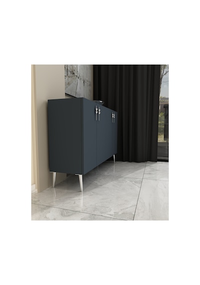 Vera 120 Cm Konsol , Tv Ünitesi, Çok Amaçlı Dolap Antrasit-gümüş Antrasit-gümüş Vera 120 Cm Konsol , Tv Ünitesi, Çok Amaçlı Dolap Antrasit-gümüş Antrasit-gümüş