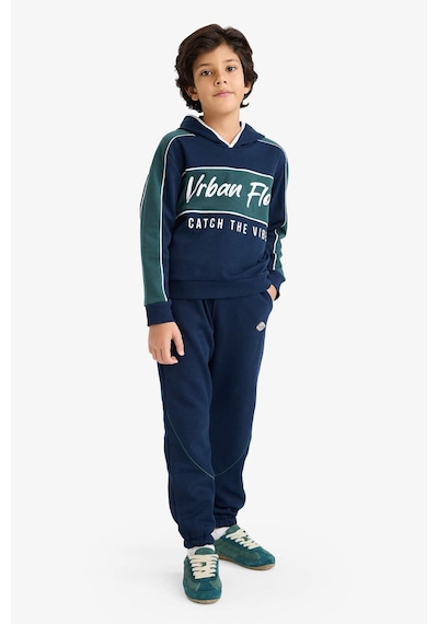 Defacto Erkek Çocuk 2li Takım Kapüşonlu Baskılı Sweatshirt Eşofman Altı G5354a825wnnv256 Lacivert-nv256
