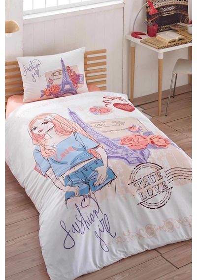 Kristal Taç Kristal Tek Kişilik Ranforce Nevresim Takımı - Fashion