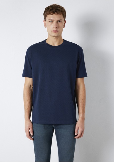 Mavi - Bisiklet Yaka Lacivert Basic Tişört 0611596-70497 Lacivert