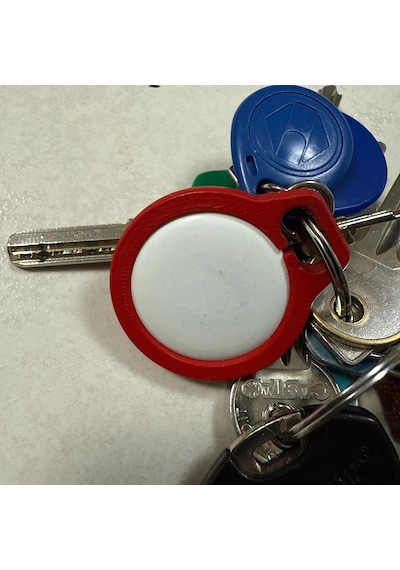Apple Uyumlu AirTag İçin Özel Dizayn Edilmiş Kılıf Anahtarlık Keychain Kırmızı