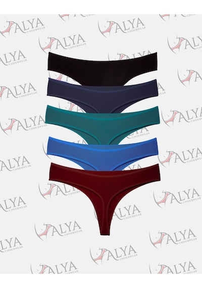 Alya Underwear Kadın Bato Tanga Pamuklu Külot, Büyük Beden String, 5'li Paket- 2 Siyah, 1 Beyaz, 2 Ten Multicolor-p24 Alya Underwear Kadın Bato Tanga Pamuklu Külot, Büyük Beden String, 5'li Paket- 2 Siyah, 1 Beyaz, 2 Ten Multicolor-p24