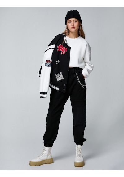 Koton Jogger Gabardin Pantolon Zincir Detaylı Cepli Beli Lastikli Siyah 4wal40010mw 4WAL40010MW999 Siyah Koton Jogger Gabardin Pantolon Zincir Detaylı Cepli Beli Lastikli Siyah 4wal40010mw 4WAL40010MW999 Siyah