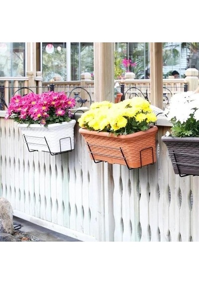 Omnipazar So-hb01a Askılı Hasır Desen Balkon Saksı 6.5 Litre No 1 Kiremit 108