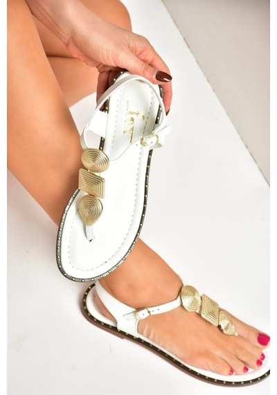 Fox Shoes U291240003 Beyaz Hakiki Deri Parmak Arası Sandalet Beyaz-hakiki Deri Beyaz