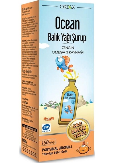 Ocean Balık Yağı Şurubu Portakallı 150 Ml