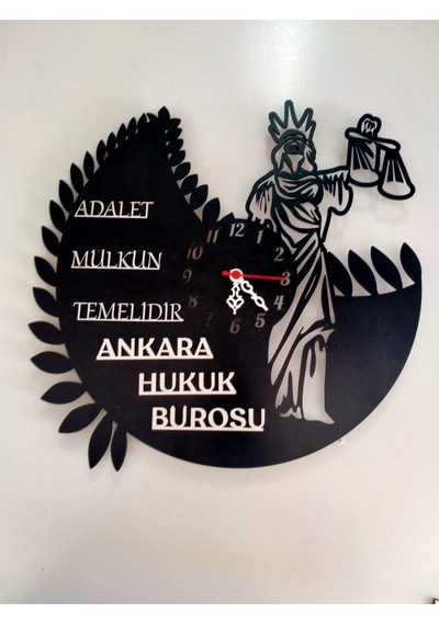 Adalet,avukat,hukuk Bürosu,adliye İçin Duvar Saati Kişiye Özel Siyah