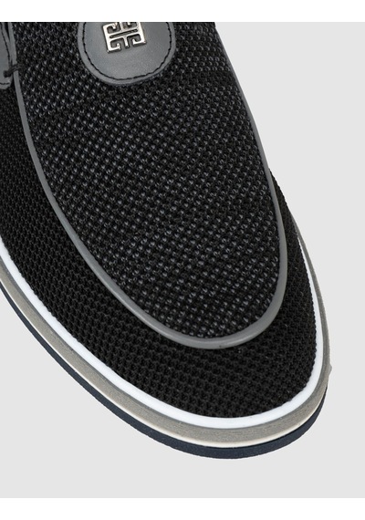 Cabani Triko Detaylı Siyah Erkek Loafer