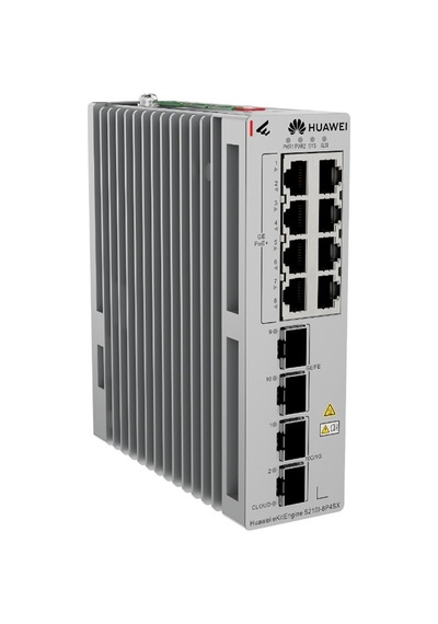 Huaweı Ekıtengıne S210ı-8p4sx 8 Port Gıgabıt+2x2.5gb 2x10g Sfp+ Cloud Yönetilebilir L2+ Endüstriyel