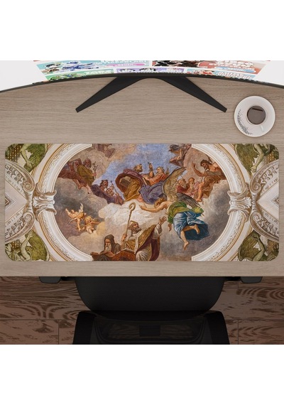 Ortaçağ Sanat Oyuncu Gaming Mouse Pad Kauçuk Kaymaz Taban Mousepad V5, 70x30 Xl