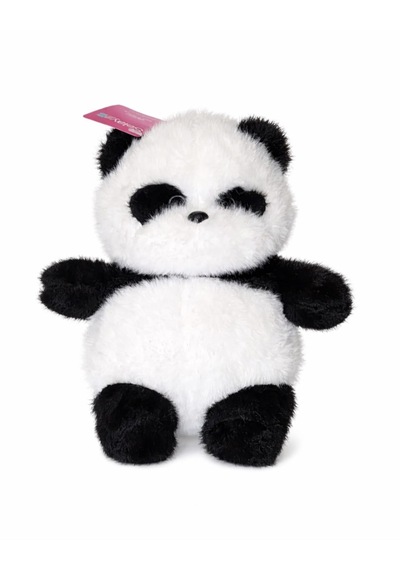 25cm Panda Pofuduk Pelüş Beyaz - Siyah