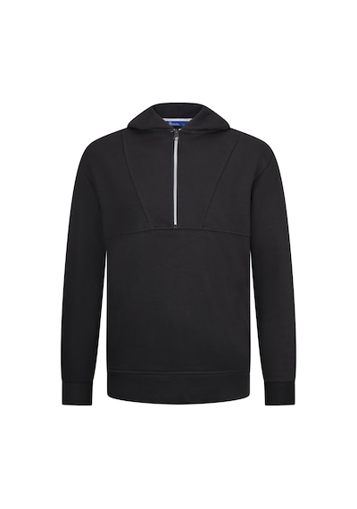 Hatemoğlu Siyah Regular Fit Fermuarlı Kapüşonlu Sweatshirt Siyah