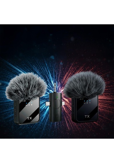 Lexroo Torima F11-2 Type-c + Lightning + Aux 2li 3in1 Kablosuz Yaka Mikrofonu