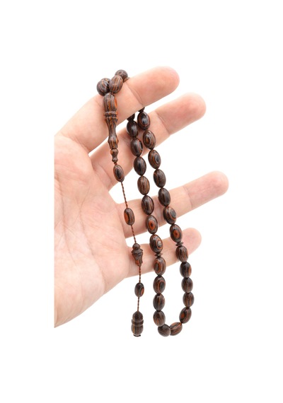 Usta İşi Özel Yapım Koleksiyonluk Beyzi Kesim Kafur Ağacı Tesbih 004