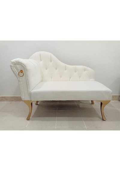 Modern Köşe Koltuğu Josefin Puf Bench Beyaz