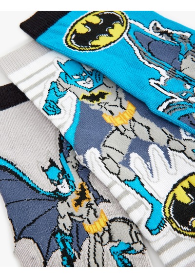 Koton 3'lü Batman Baskılı Çorap Seti Lisanslı Multıcolor 5skb80052aa Mavi