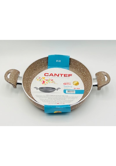 Cantef 22 Cm Yanmaz Yapışmaz Çift Saplı Teflon Tava Sahan