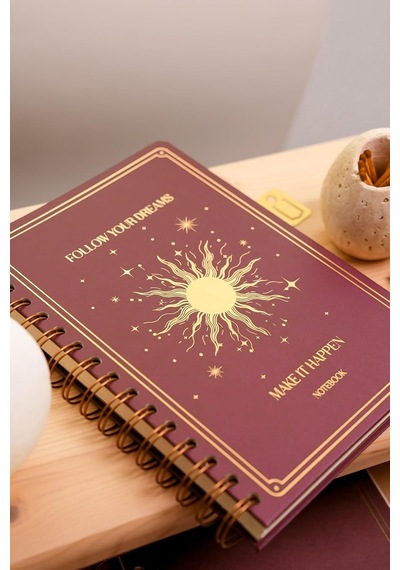 Bullet Journal Edition A5 15x21 Cm Spiralli Noktalı Tarihsiz Not Defteri Güneş