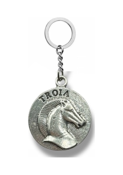 Troia Yuvarlak Figürlü Unisex Anahtarlık Metal Tasarım