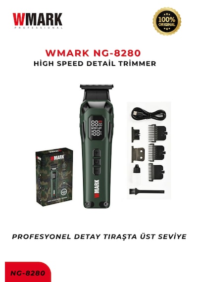 Wmark Ng-8280 Yeşil Tıraş Makinesi - Yüksek Performanslı Profesyonel Detay Tıraş Makinesi 3 saat Wmark Ng-8280 Yeşil Tıraş Makinesi - Yüksek Performanslı Profesyonel Detay Tıraş Makinesi 3 saat