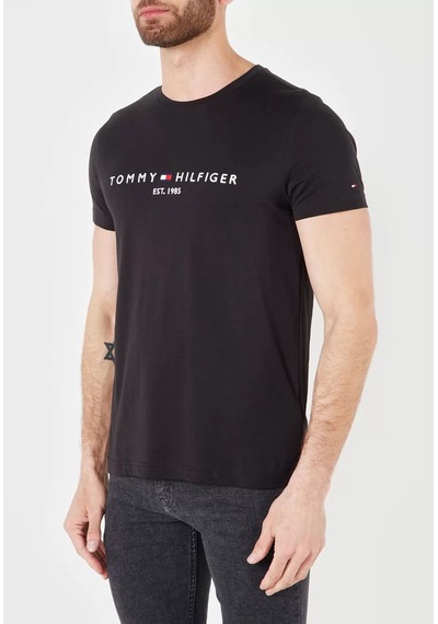 Tommy Hilfiger Sıfır Yaka Erkek T-shirt Koyu Lacivert