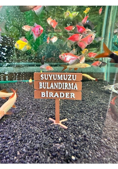 Akvaryum Tabela Dekoru Suyumuzu Bulandırma Birader 6x5 Cm Suya Batan Model Tbl-65-bırader, One Size