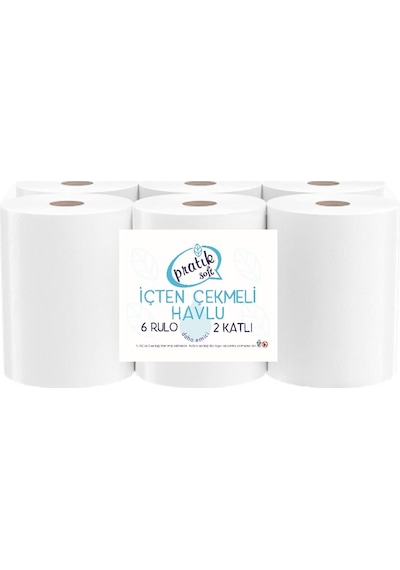 Pratiksoft İçten Çekmeli Kağıt Havlu 6 Rulo