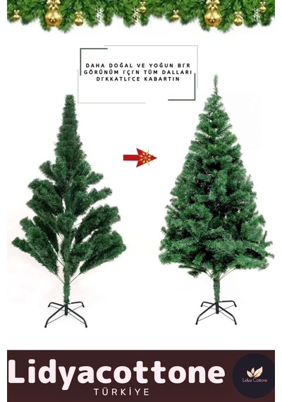Noel Paketi Kutu Süsleme Seti Yılbaşı Çam Ağacı Renkli Işığı Yeniyıl Dekorasyon Kutlama 150cm 220dal Standart
