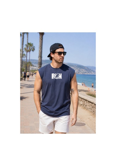 Urbantrendstore Baskılı Unisex Erkek Pamuklu Antrenman Sporcu Atleti Oversize Kolsuz T-shirt Füme