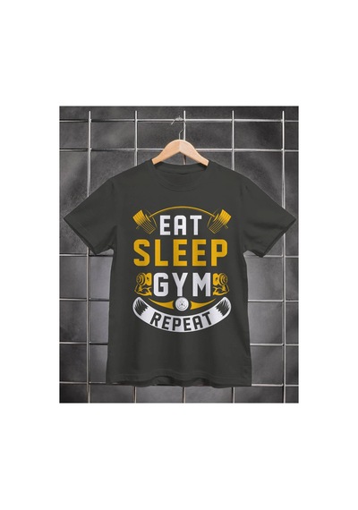 Segungear Eatsleep Erkek Regular Fit Baskılı Spor Tişört Gri - 931640635 Gri