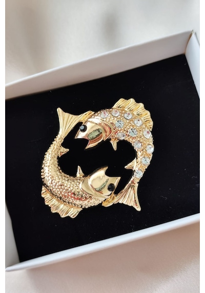 Pisces Duygusal Balık Broşu Çok Renkli