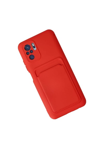 Newface Xiaomi Redmi Note 10s Kılıf Kelvin Kartvizitli Silikon - Kırmızı
