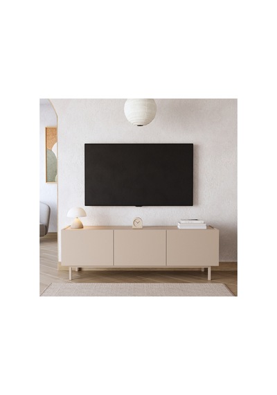 Sedra Tv Ünitesi Sehpası 3 Kapaklı Ahşap Ayaklı 150cm Kumsal-sepet Sd3-cs Bej