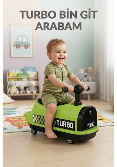 İlk Arabam Turbo Bin Git - Müzikli Ve Işıklı Gelişim Destekleyici Eğitici Çocuk Arabası Yeşil
