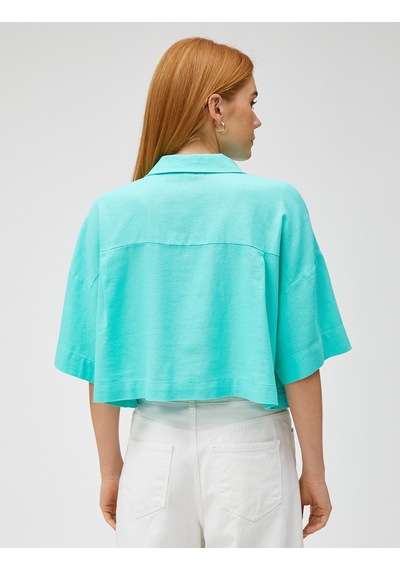 Koton Crop Oversize Gömlek Keten Karışımlı Cepli Mınt 3sak60017pw 3SAK60017PWMNT Mint Yeşili Koton Crop Oversize Gömlek Keten Karışımlı Cepli Mınt 3sak60017pw 3SAK60017PWMNT Mint Yeşili
