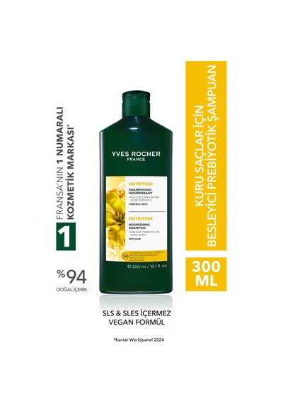 Yves Rocher Besleyici Prebiyotik Şampuan-kuru Saçlar/nutrition-tuzsuz, Sls,sles İçermez , Vegan -300ml