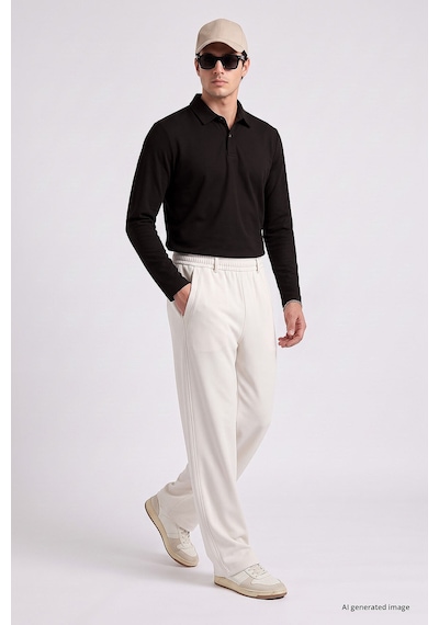 TOMMYLIFE Ekru Rahat Form Erkek Palazzo Pantolon - 82199