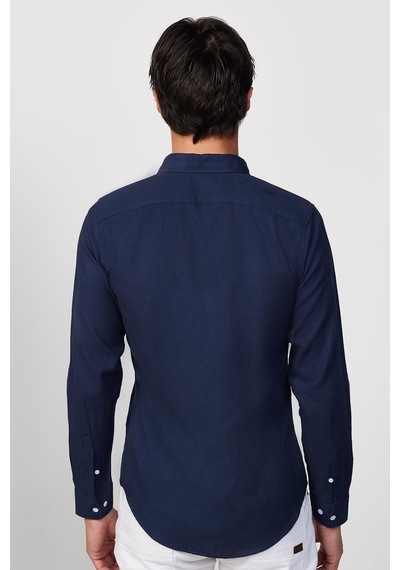 Tudors Erkek Slim Fit Dar Kesim Uzun Kollu %100 Pamuk Keten Doku Düğmeli Yaka Lacivert Gömlek-26905 Lacivert Tudors Erkek Slim Fit Dar Kesim Uzun Kollu %100 Pamuk Keten Doku Düğmeli Yaka Lacivert Gömlek-26905 Lacivert