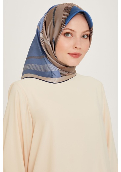 Armine %100 Twill Ipek Desenli Eşarp 9206d-6 Çok Renkli